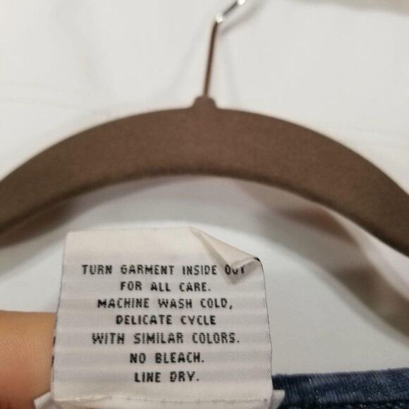 BonWorth Blue Shirt Size Xs Generous Fit Gold Sparkle Textured 3/4 Sleeve   - Picture 4 of 5